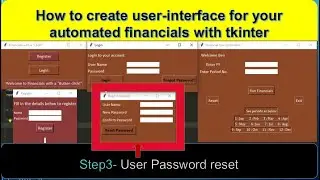 How to reset Password in Graphical User-Interface with Tkinter