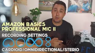 Amazon Basics Professional Mic II Recording Settings and Polar Pattern Symbols Explained