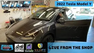 Watch LIVE Now: Ceramic Window Tinting! | 2022 Tesla Model Y | By Sun Solutions Tinting