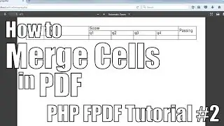 How To Merge Cells in PDF | PHP FPDF Tutorial #2
