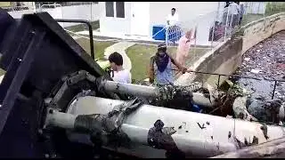soft test automatic rotary screen trash rake - trash rack of jambi