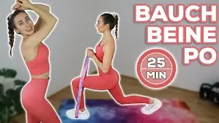25 Min. BAUCH BEINE PO mit Theraband & ohne Springen | Effektives Homeworkout!