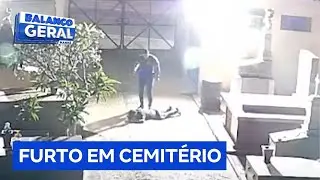 Homem que tentava roubar cemitério é surpreendido pela polícia