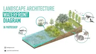 Waterfront Landscape Architecture Diagram in Photoshop