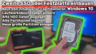Zweite Festplatte oder SSD einbauen in Windows 10 - super einfach einrichten