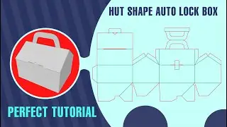 Auto Lock Hut Shape Carton / Box with handle - Perfect Tutorial on Adobe illustrator 2024