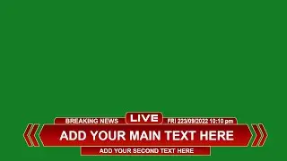 10 DIFFERENT COLORS FREE ANIMATED LOWER THIRDS For NEWS CHANNEL (GREEN SCREEN)