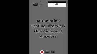 Automation Testing Interview Questions and Answers Part 1 #testing #selenium
