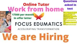 focus edumatics interview process|online teaching jobs from home| focus edumatics|chat process job