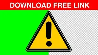 Warning Sign, Symbol green screen, Transparent background | free download
