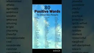 Positive words to describe people 