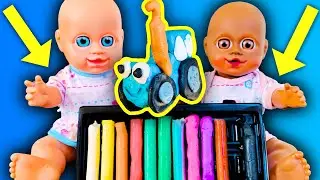 куклы пупсики артёмка и амелия пластилин синий трактор