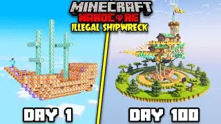 I Survived 100 Days On ILLEGAL Shipwreck in Minecraft Hardcore