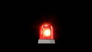 Red Flashing Emergency Lights Animation with sound black background video