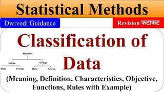 Classification of data, objective of classification, Requisite of classification,statistical methods