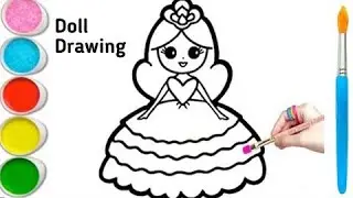 Doll drawing | How to draw beautiful doll | Easy step by step for kids | Drawing for competition