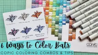 Six Ways to Color Bats | Copic Coloring Combos & Tips | Lawn Fawn Stamps