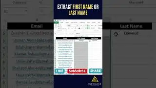 How to Extract First name or last name in excel | #shorts #howto #excel