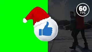 Like with Santa's Christmas hat green screen, Alpha Channel | free animation HD 60 fps