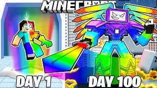 I Survived 100 Days as RAINBOW TITAN in Minecraft!