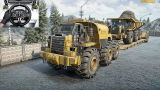 SnowRunner - Hauling Oversize Stone Loaded Truck With Z2 ZllZ 770 Coalminer | Logitech G29 Gameplay