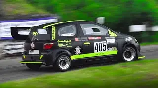 Toyota Yaris Mk1 Interswiss Cars racing on Hillclimb: Tuned Toyota 1.3L 2NZ-FE Sound feat. ITBs!