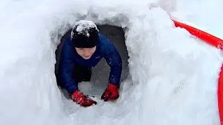 AMAZING IGLOO FORT IN SNOW!!