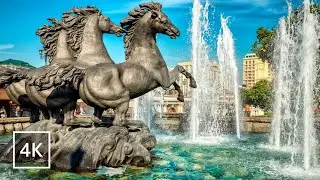 【4K】Walking in Moscow, Alexander Garden (City sounds) center of Moscow