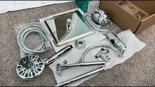 Unboxing the Hibbent All Metal 10'' Filtered Rainfall Shower Head Combo