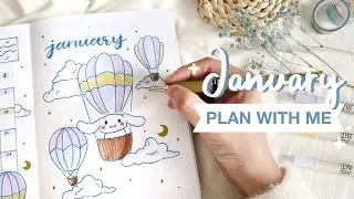 ☁️ plan with me // january 2024 bullet journal setup