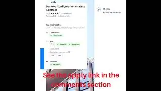 Desktop Configuration Analyst | Contract | Toronto | link in comments section | #jobs #itjobs2024
