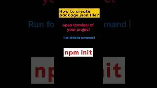 Package.json file create with just one command 