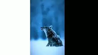 Beautiful and unbreakable friendship  Dogs, wolf enjoy the snowfall  lover