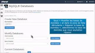 cPanel : comment réparer une base de données MySQL