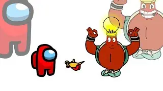 Mini Crewmate kills 3 Cuphead Characters | Among Us