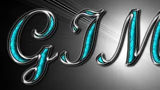 GIMP Text Effects - Silver with Turquoise Gemstones