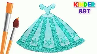 Как нарисовать длинное бальное платье |How to draw a beautiful dress