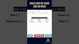 How to Draw Lines by using Sign in MS Word | #shorts #ytshorts #shortfeed