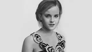 Realistic portrait drawing timelapse , a pencil drawing of Emma Watson