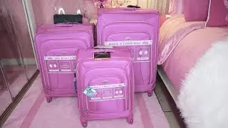 Pink Travel Suitcase Set