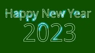 Happy new year 2023 animation green screen