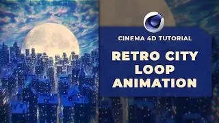 ☁️🌑🌃 CREATE STUNNING VISUALS! AMAZING RETROWAVE LOOP ANIMATION TUTORIAL 🌃🌑☁️ CINEMA 4D 2024 TUTORIAL