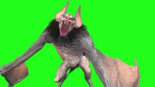 Bat Demon #3 Taunt | 3D Animation Green Screen and Black Screen Video