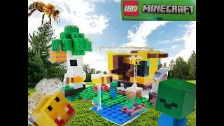 The Bee Cottage and Baby Zombie (Lego Minecraft).