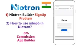Niotron sign up problem, how to use admob ads in Niotron 0% commission app builder