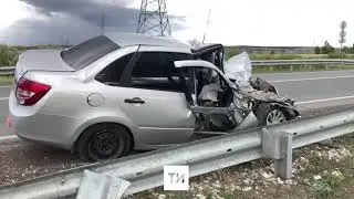 Под Челнами женщина уснула за рулем авто и на скорости влетела под «КАМАЗ»