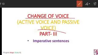 CHANGE OF VOICE 'P-III' / ACTIVE VOICE / PASSIVE VOICE