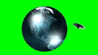 UFO ORBITING THE EARTH GREEN SCREEN