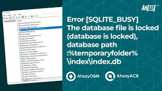 [SQLITE_BUSY] The database file is locked (database is locked), database path: ....\index\index.db