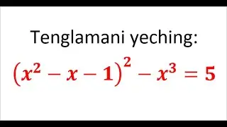 Yuqori darajali tenglama.